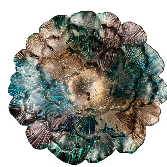 Glass Floral Decorative Bowl - Picture 3 of 3